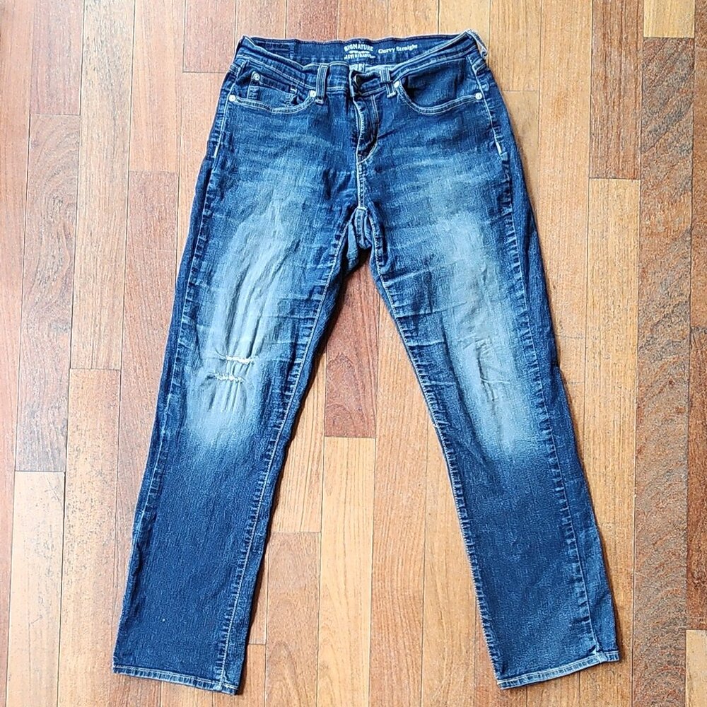 Signature by Levi Strauss Faded Wash Curvy Straight Jeans Size W29 L32